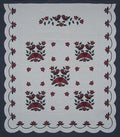 Country Bride Applique Amish Quilt Red 100x114