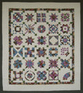 Blue Floral Sampler Patchwork Amish Quilt 99x113