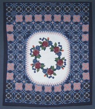Patchwork Rose Garden Amish Quilt 96x114