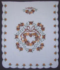 Country Rose Applique Amish Quilt Yellow 98x113