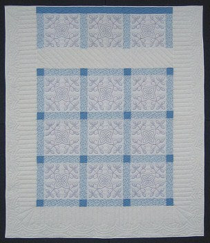 Embroidered Flowers Patchwork Amish Quilt 91x108