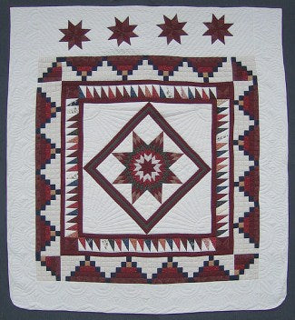 Stars Log Patchwork Amish Quilt 105x114