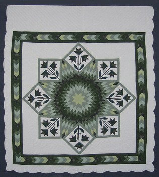 Lone Star Lily Amish Quilt 103x114