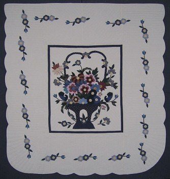 Basket Posies Applique Amish Quilt 107x114