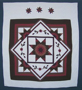 Square Star Patchwork Amish Quilt 102x114