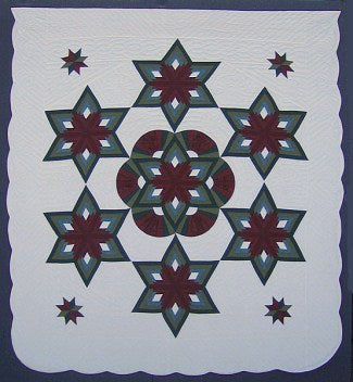Fan Star Patchwork Amish Quilt 101x114