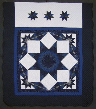 Lone Star Rising Patchwork Amish Quilt 101x117