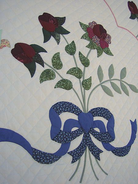 Lancaster Flower Applique Amish Quilt 102x112
