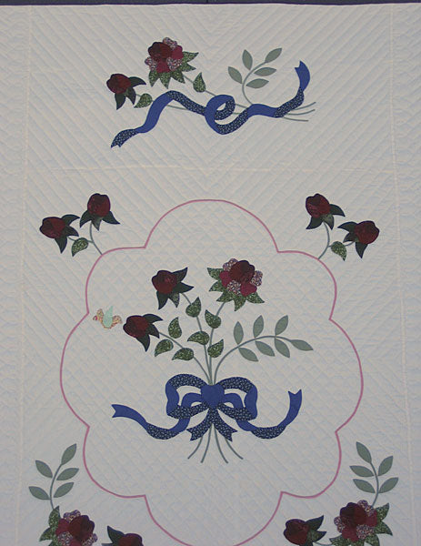 Lancaster Flower Applique Amish Quilt 102x112