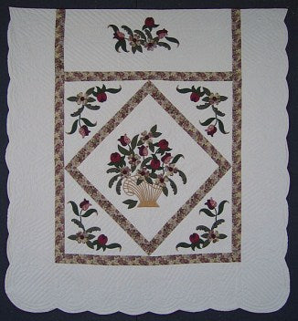 Victorian Basket Applique Amish Quilt 104x113