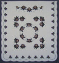 Roses Circle Applique Amish Quilt 104x113