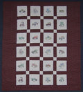 Antique Car Embroidery Amish Quilt 85x97