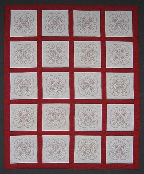 Red Cross Stitch Amish Quilt 81x100