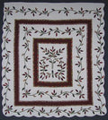 Framed Wild Flower Applique Amish Quilt 102x111