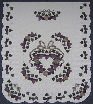 Country Grape Applique Amish Quilt 99x112