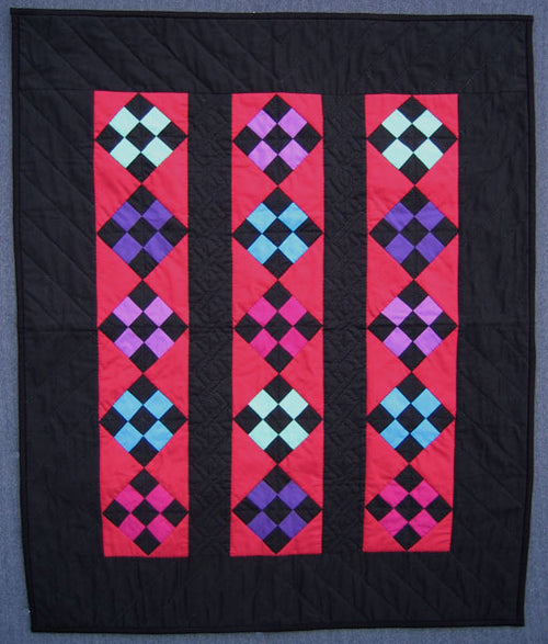 Amish Nine Patch Shadow Wall Hanging Quilt