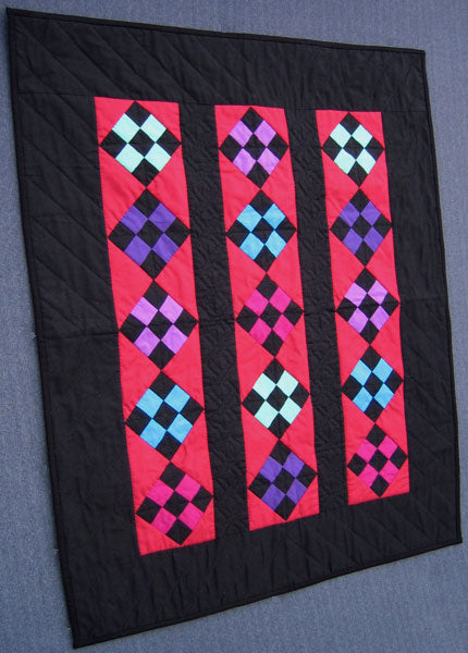 Amish Nine Patch Shadow Wall Hanging Quilt