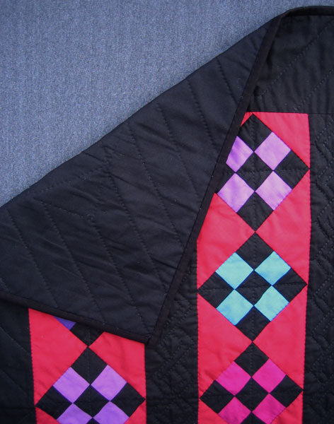 Amish Nine Patch Shadow Wall Hanging Quilt