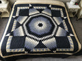 Lone Star Sawtooth Border Quilt Blue