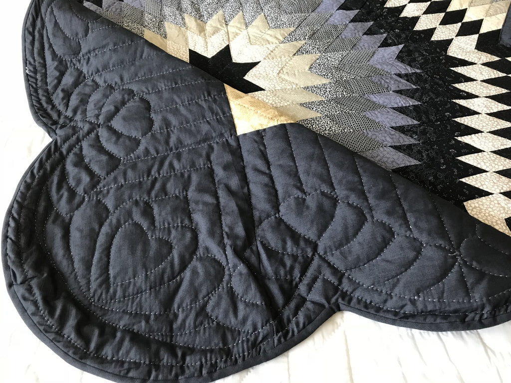 Lone Star Sawtooth Border Quilt Blue