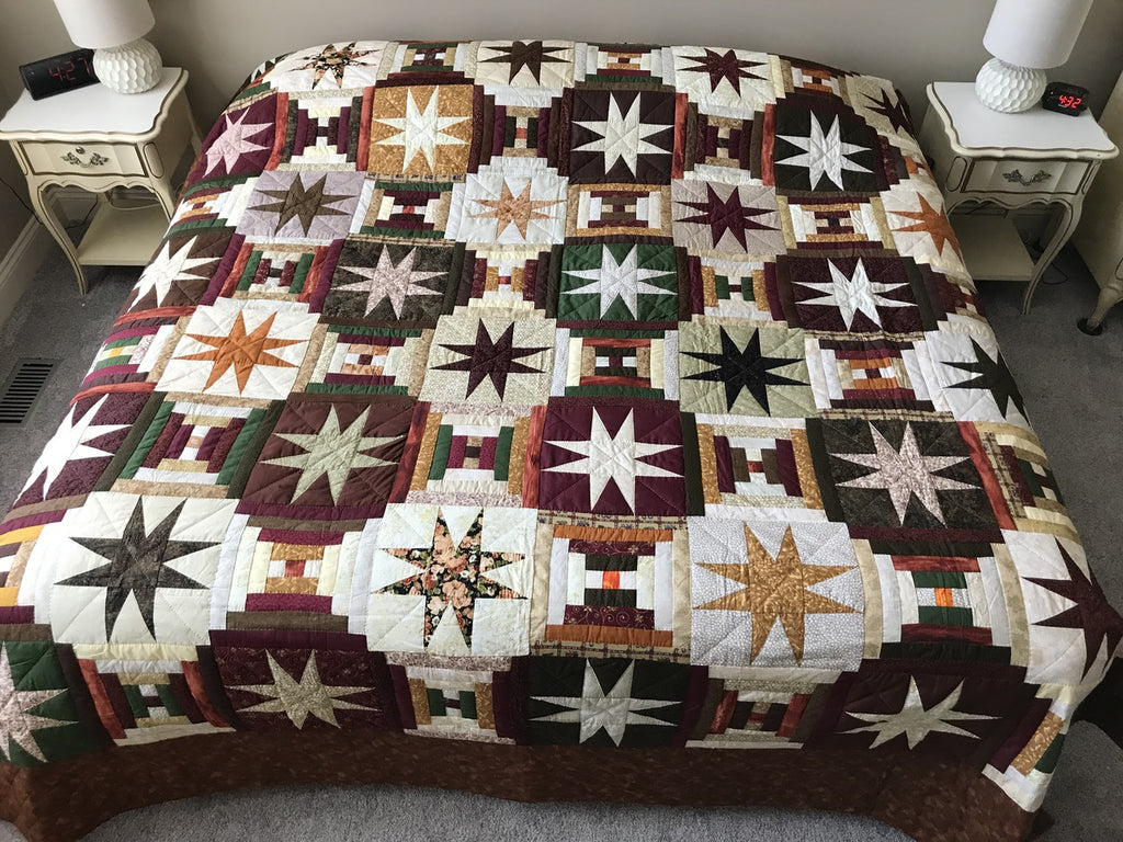 Stars Over Log Cabin Patchwork