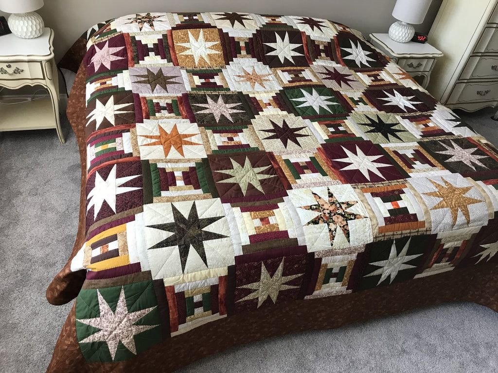 Stars Over Log Cabin Patchwork