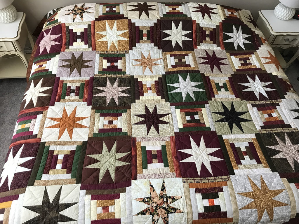 Stars Over Log Cabin Patchwork