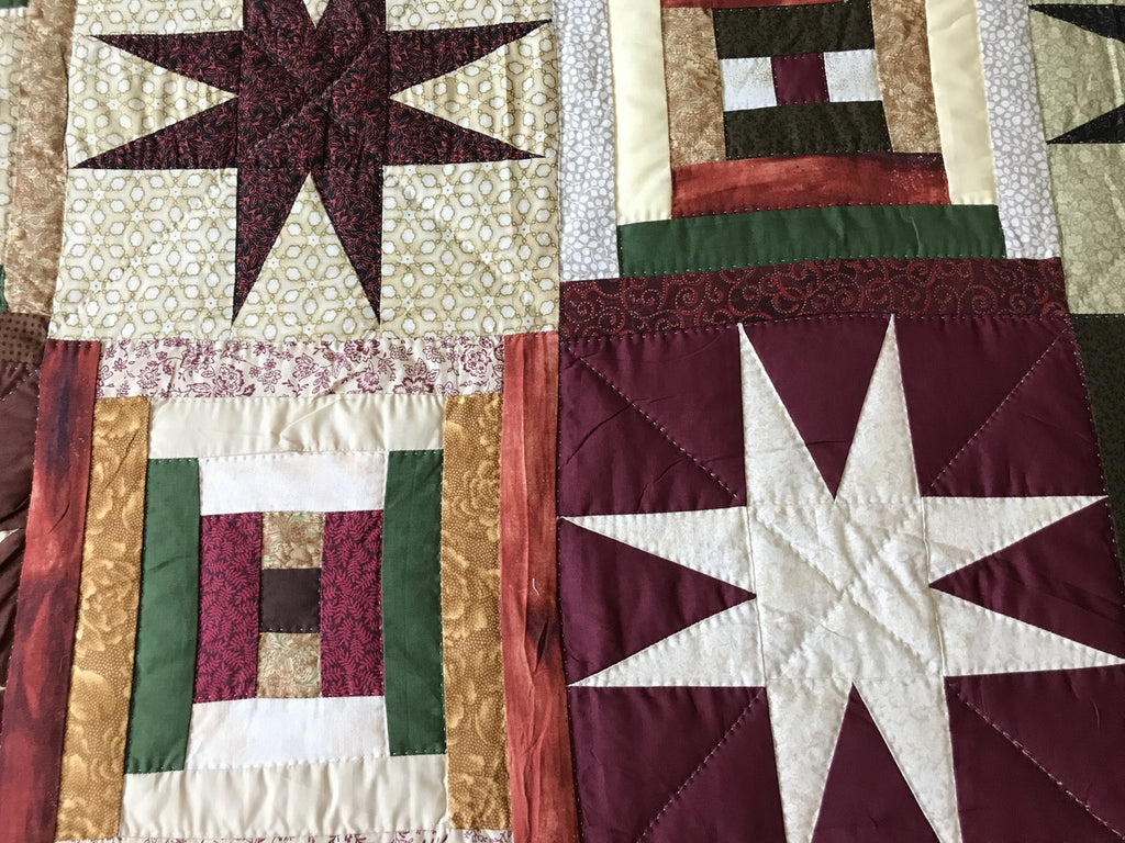 Stars Over Log Cabin Patchwork