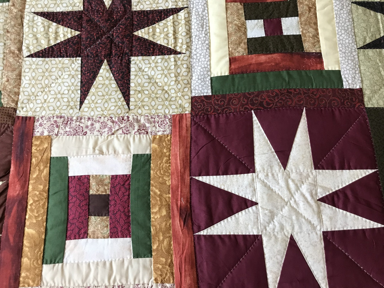 Stars Over Log Cabin Patchwork