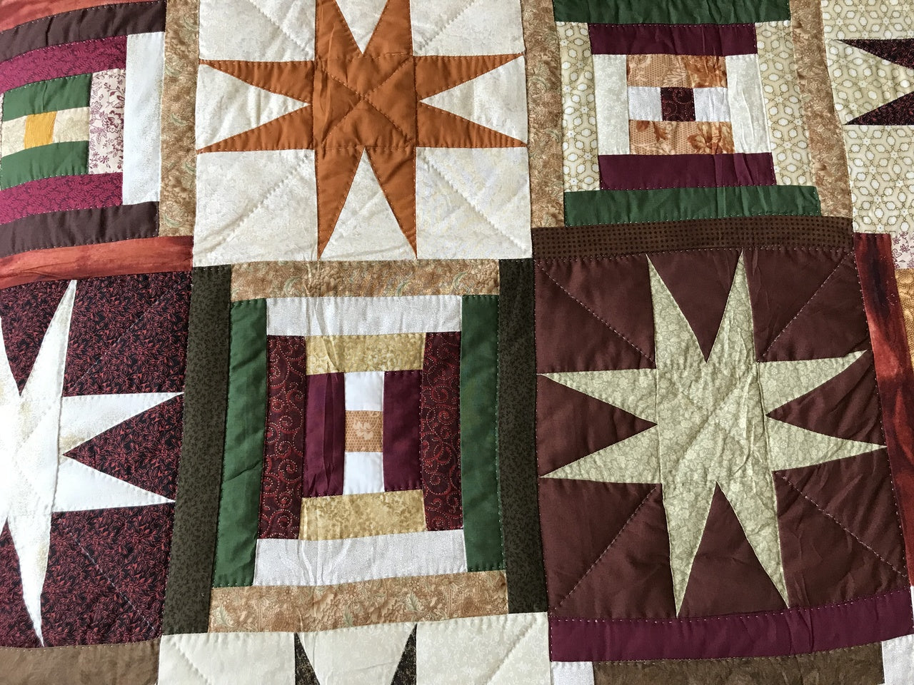 Stars Over Log Cabin Patchwork
