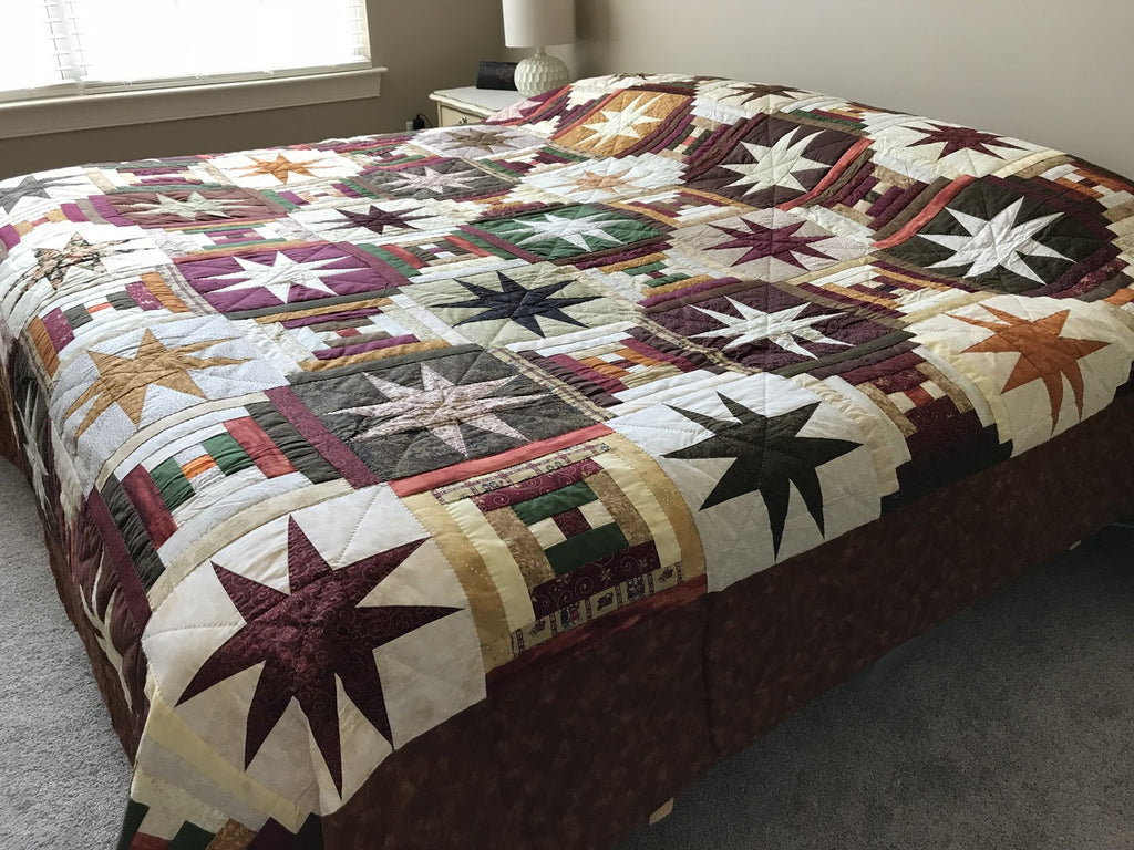 Stars Over Log Cabin Patchwork