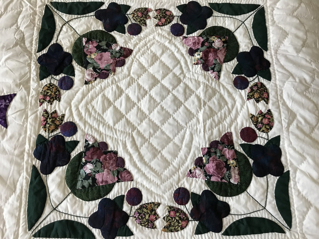 Songbirds in Garden Floral Applique