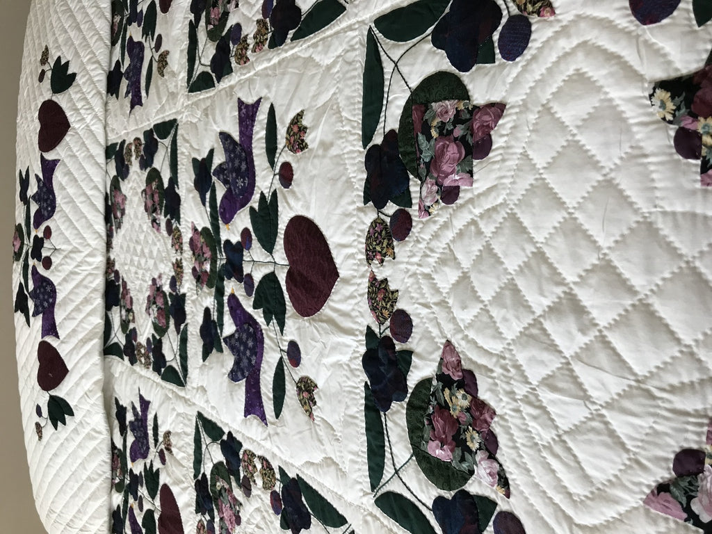Songbirds in Garden Floral Applique