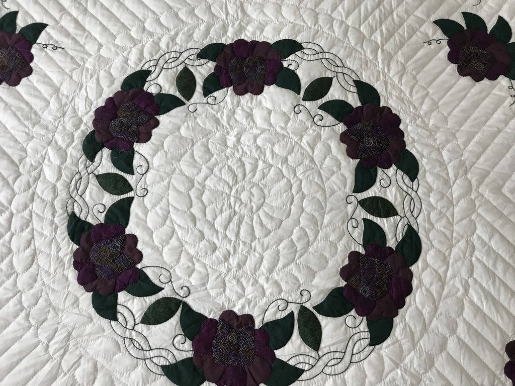 Country Flower Wreath Applique