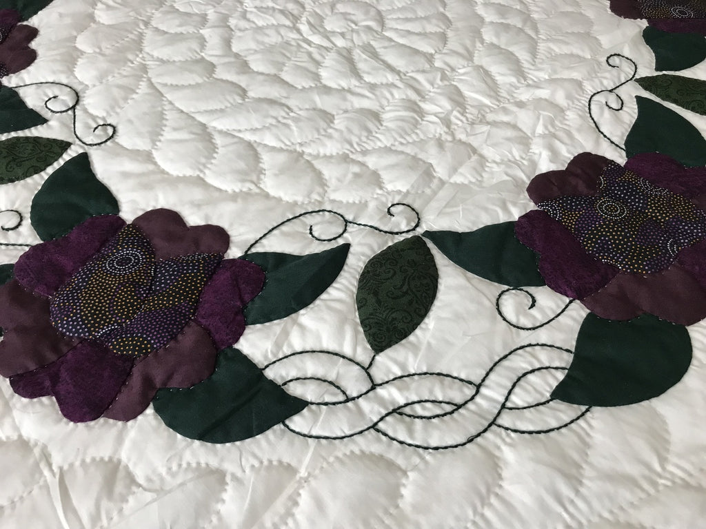 Country Flower Wreath Applique