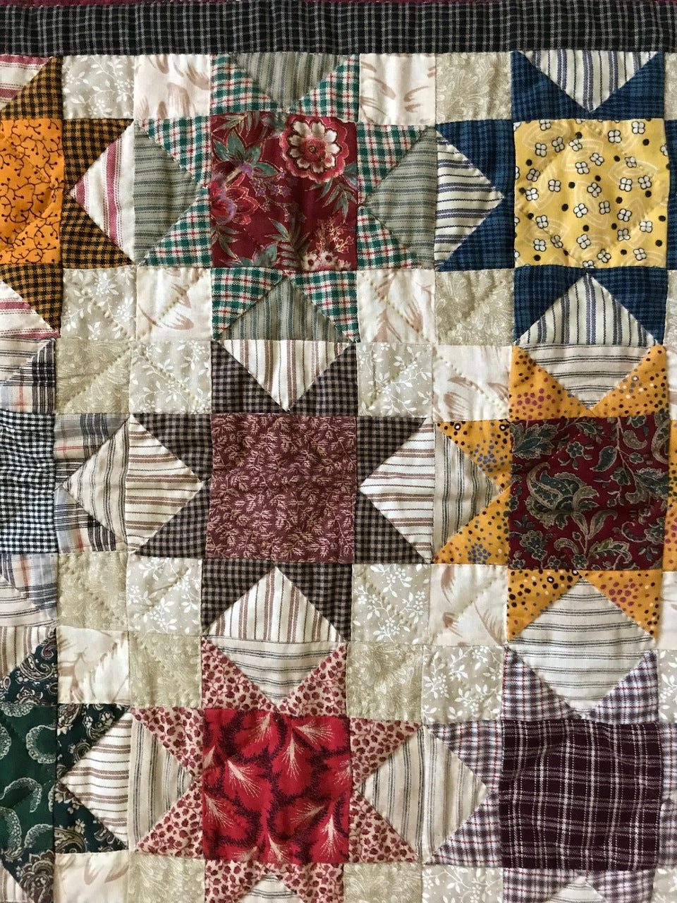 Ohio Star Hand Quilted Quilt Wall Hanging