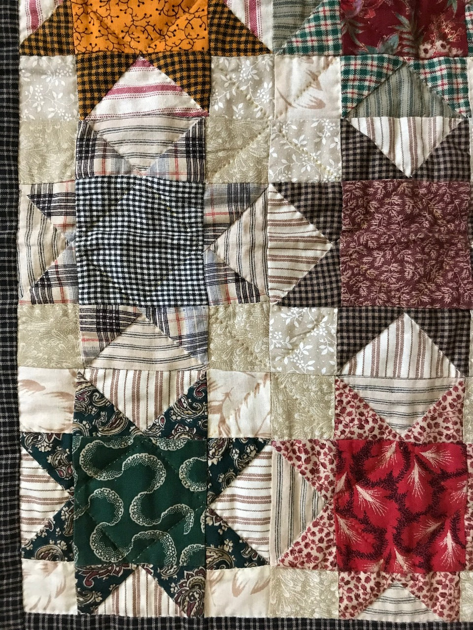 Ohio Star Hand Quilted Quilt Wall Hanging