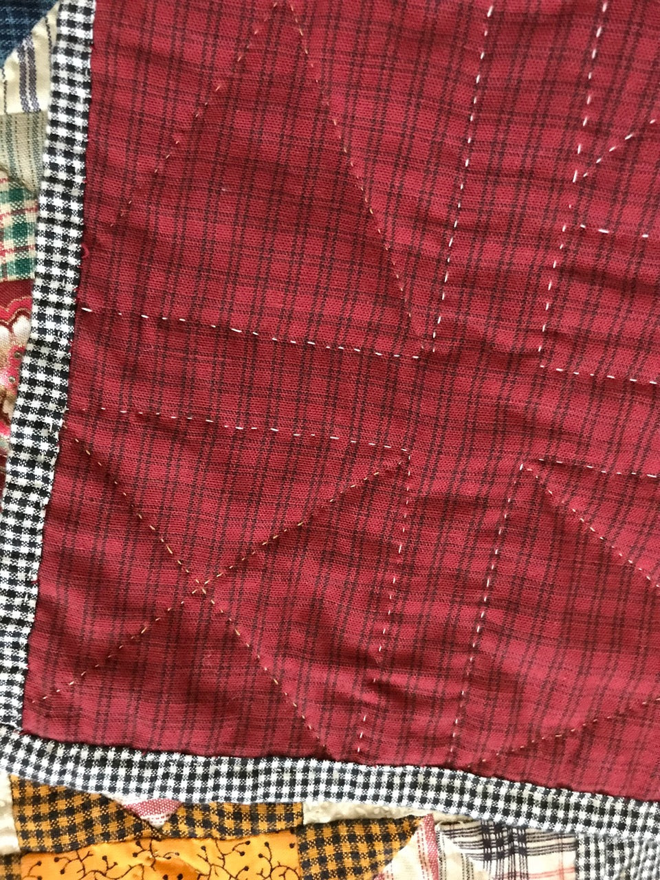 Ohio Star Hand Quilted Quilt Wall Hanging 22x22