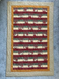 Rail Fence Roman Stripe Hand Quilted Quilt Wall Hanging