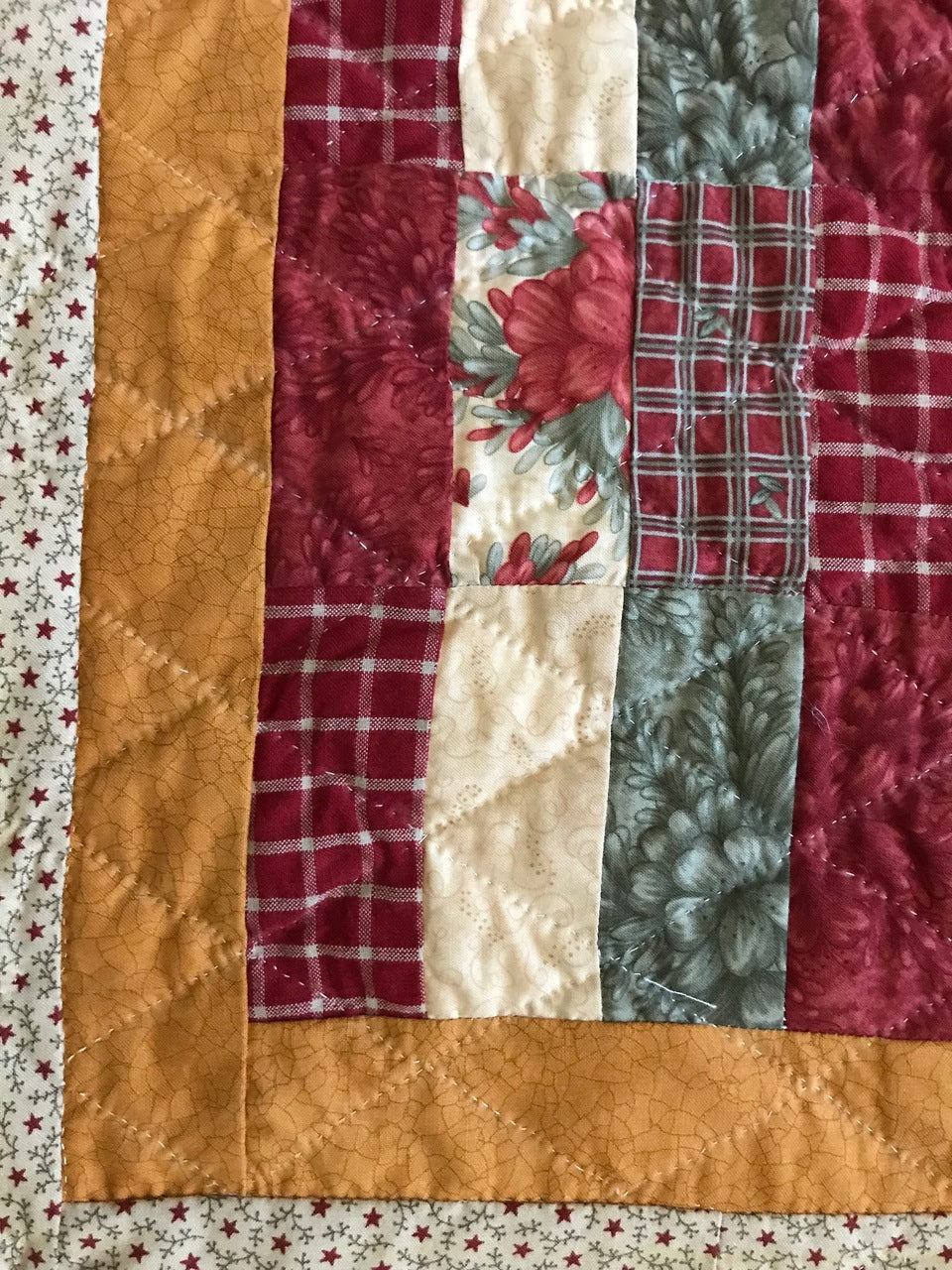 Rail Fence Roman Stripe Hand Quilted Quilt Wall Hanging
