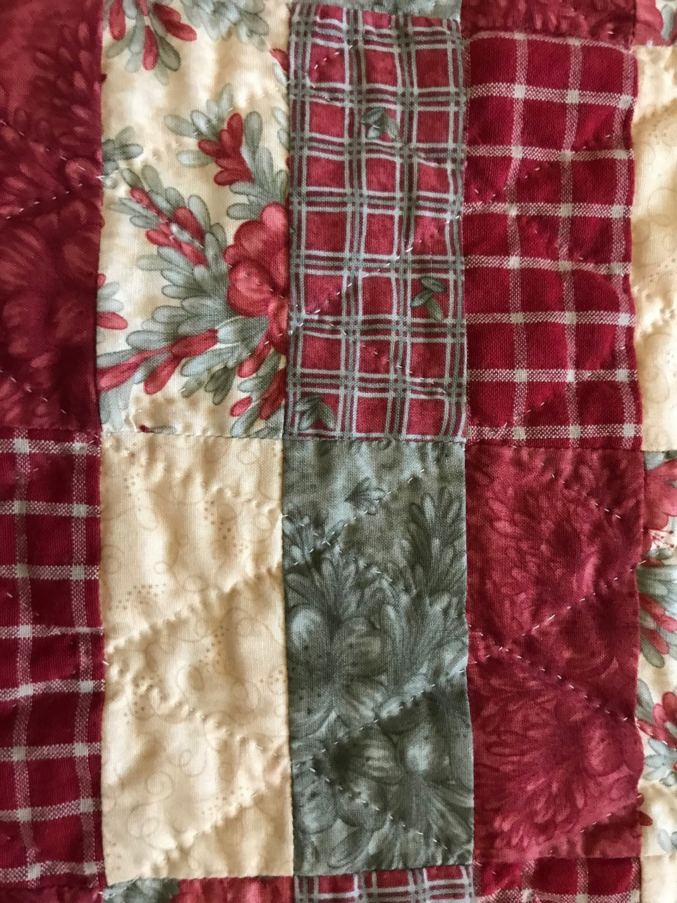 Rail Fence Roman Stripe Hand Quilted Quilt Wall Hanging