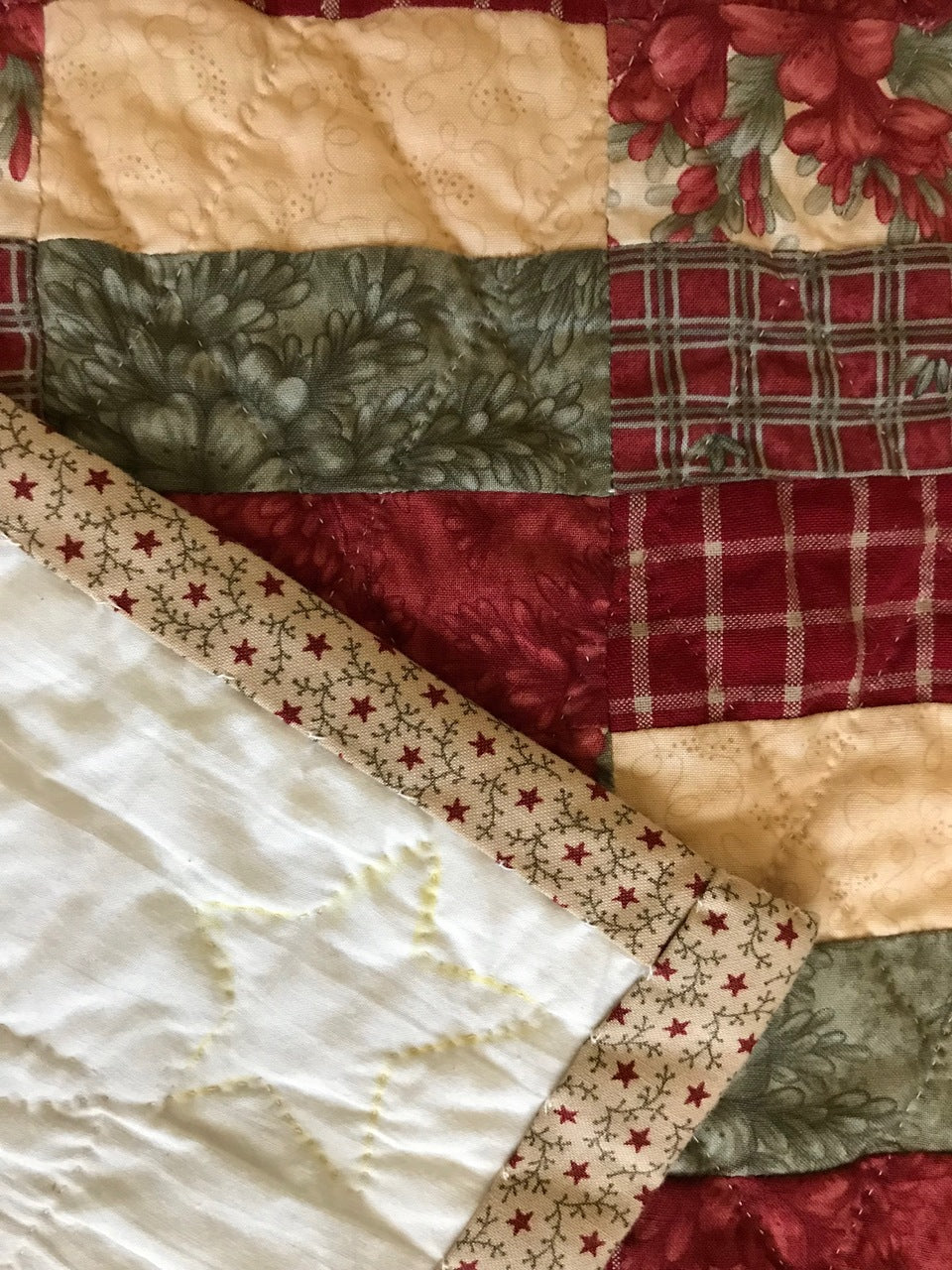 Rail Fence Roman Stripe Hand Quilted Quilt Wall Hanging