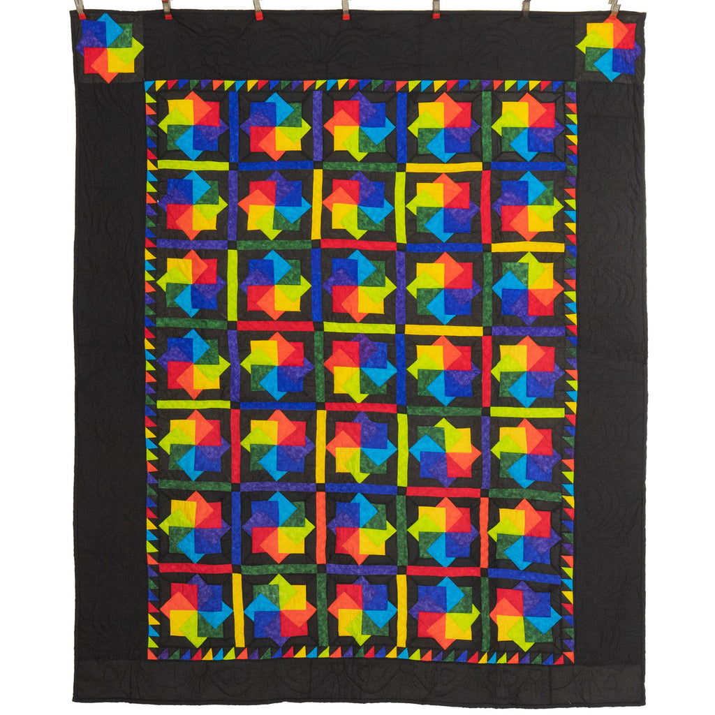 Stunning Colorful Pinwheel Patchwork