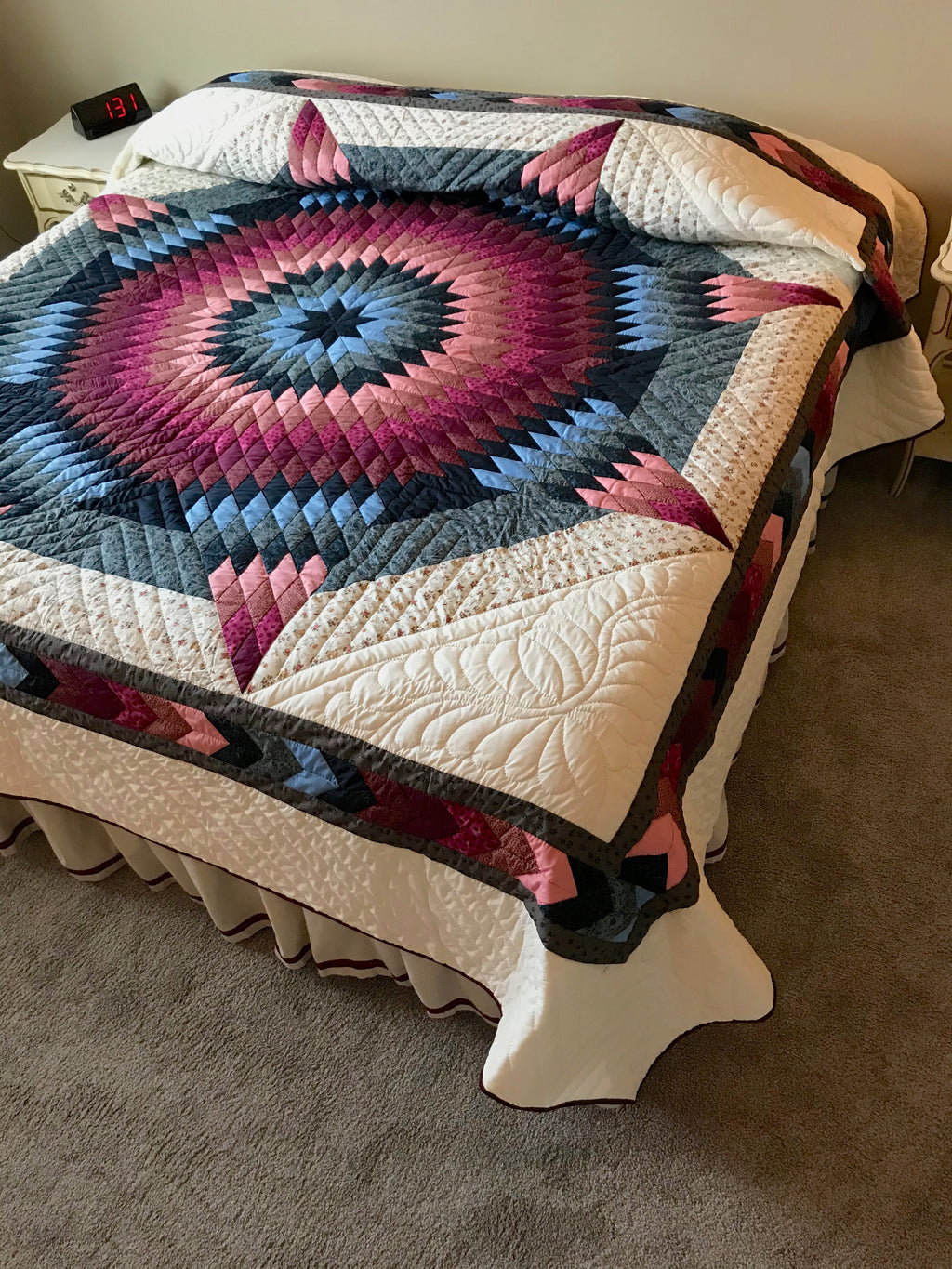 Country Lone Star Patchwork King Amish Quilt 105x115