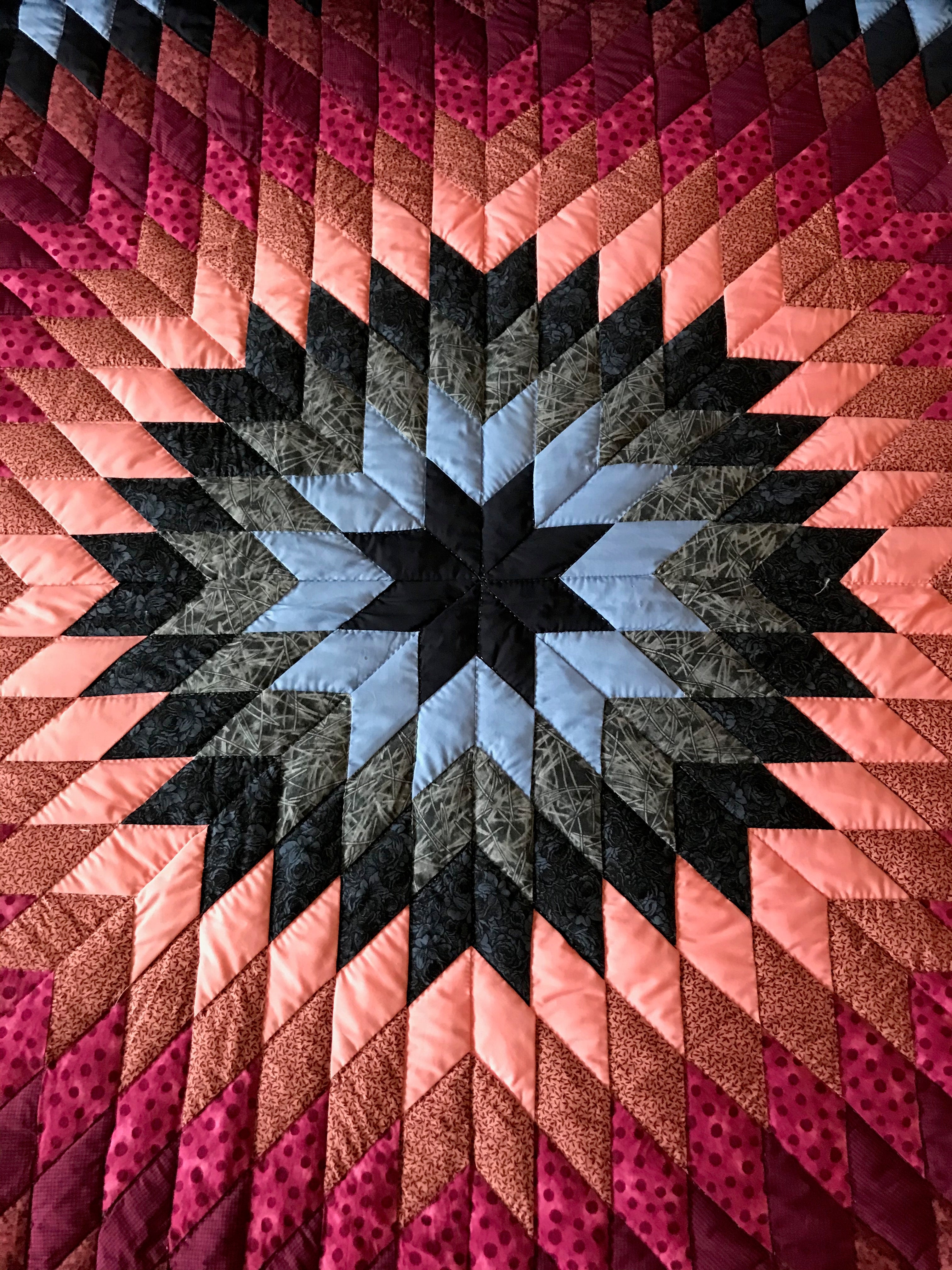 Country Lone Star Patchwork King Amish Quilt 105x115