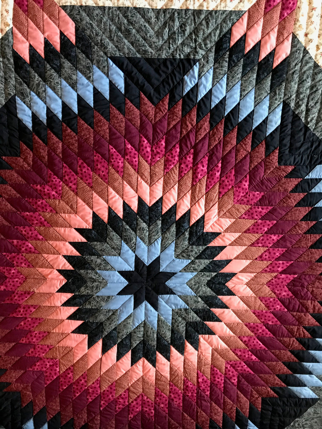 Country Lone Star Patchwork King Amish Quilt 105x115