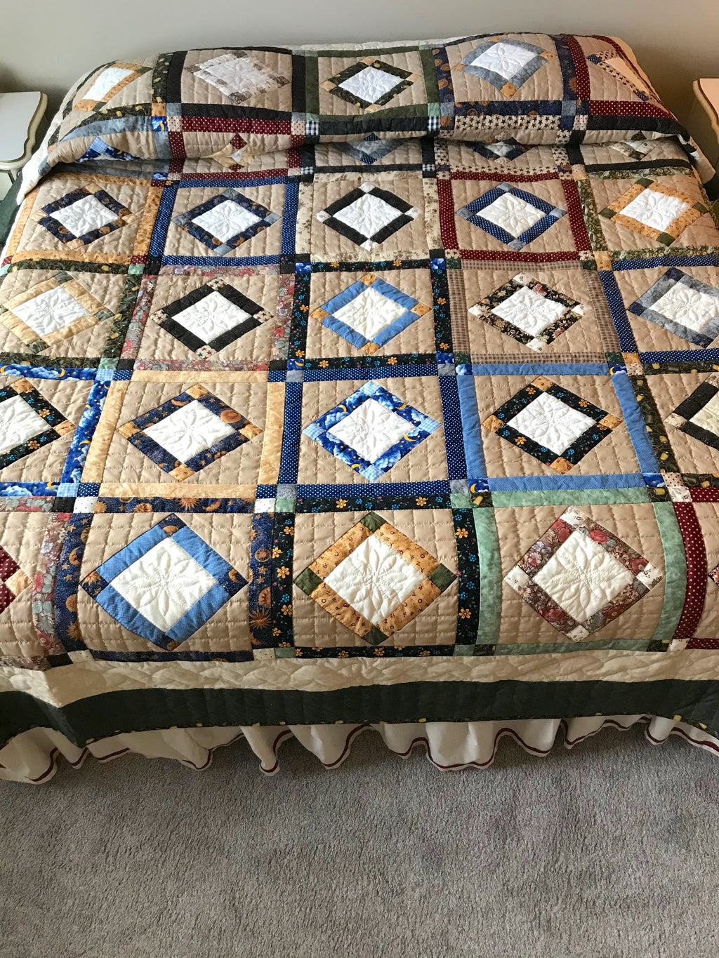 Window View Scrap Patchwork Amish Quilt 95x104