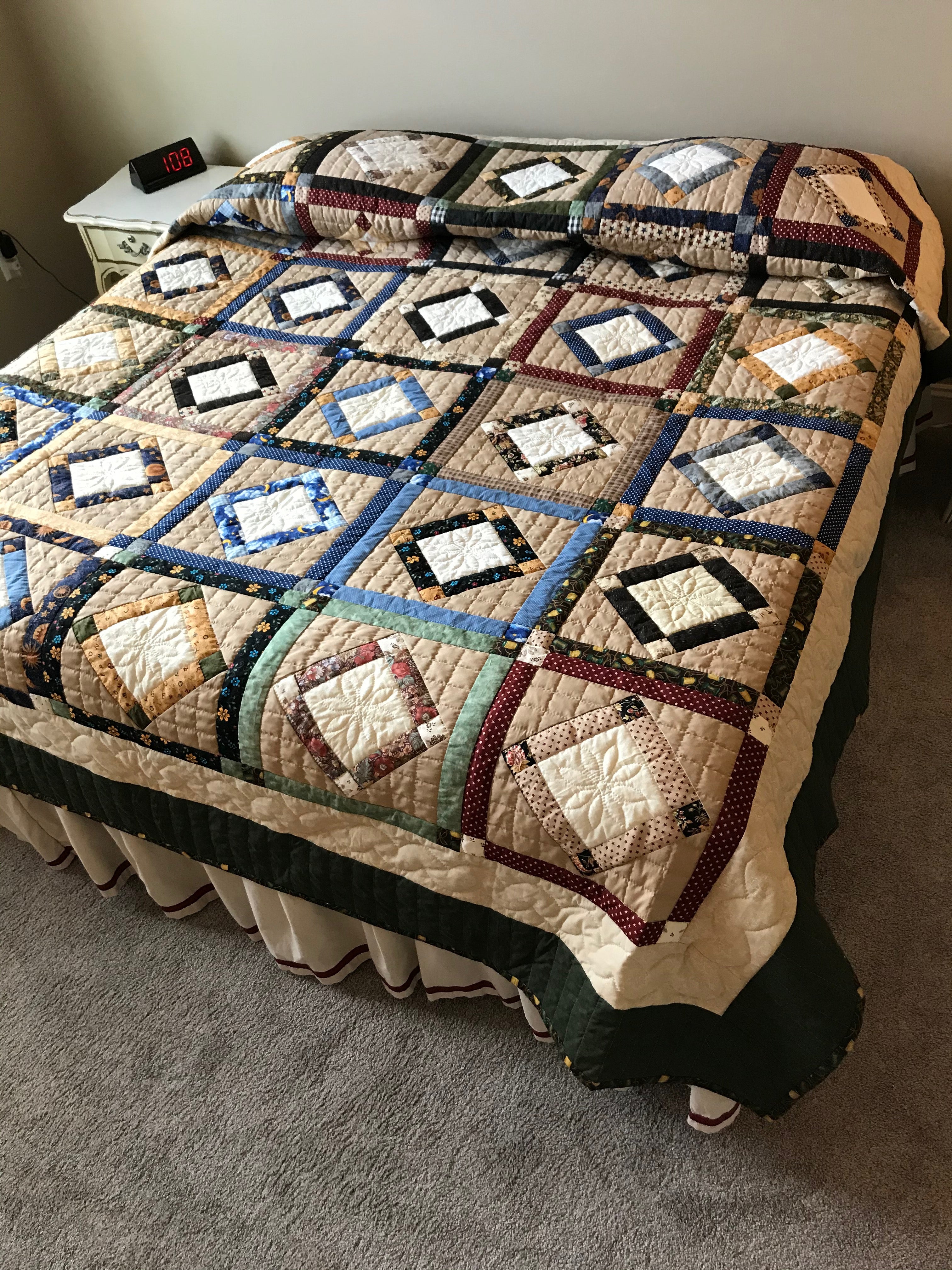 Window View Scrap Patchwork Amish Quilt 95x104