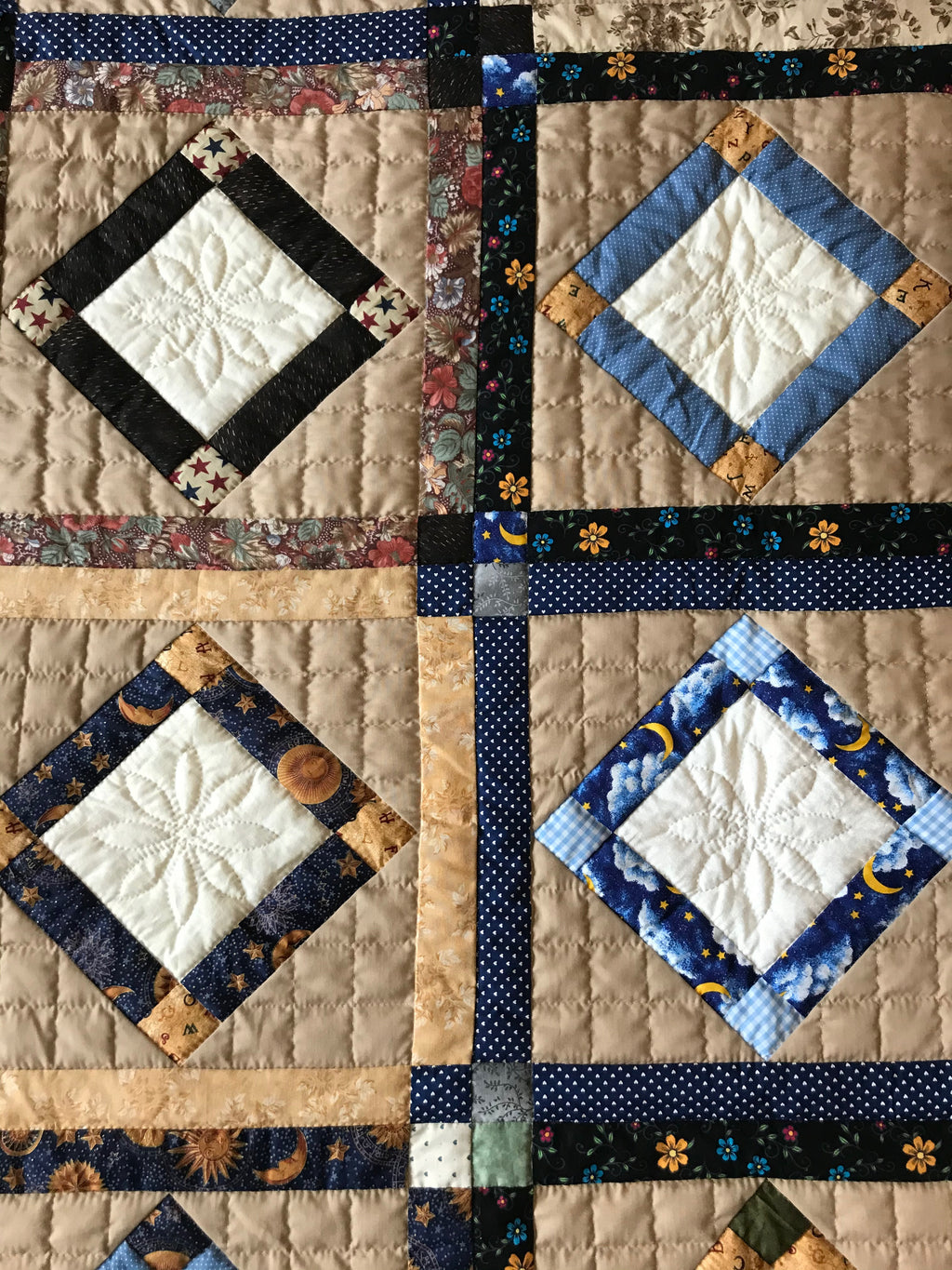 Window View Scrap Patchwork Amish Quilt 95x104