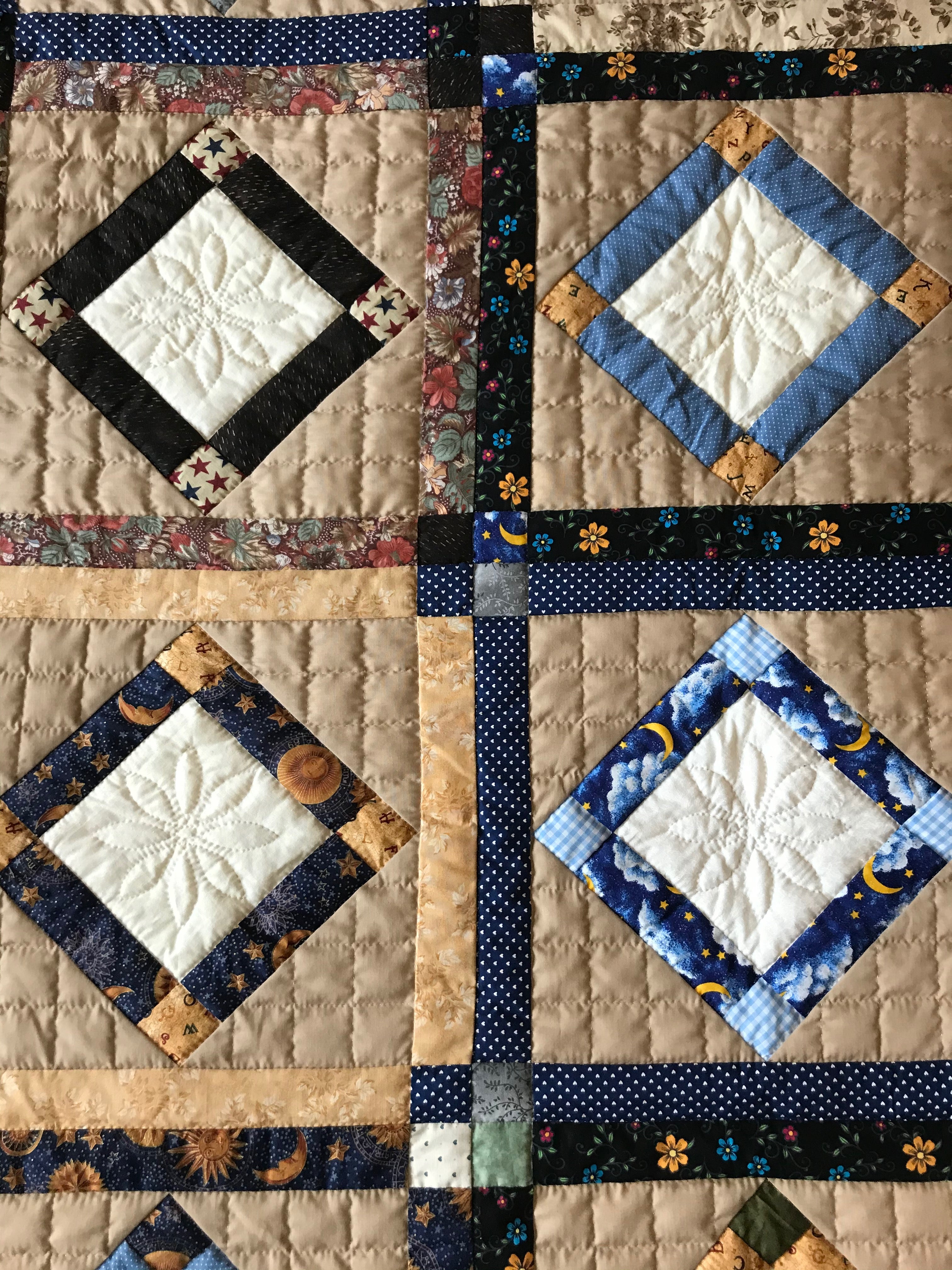 Window View Scrap Patchwork Amish Quilt 95x104